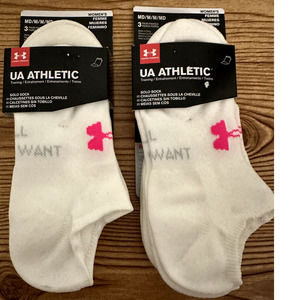 2 for 1 Under Armour Athletic "I Will What I Want" Solo Socks - Women's Size M